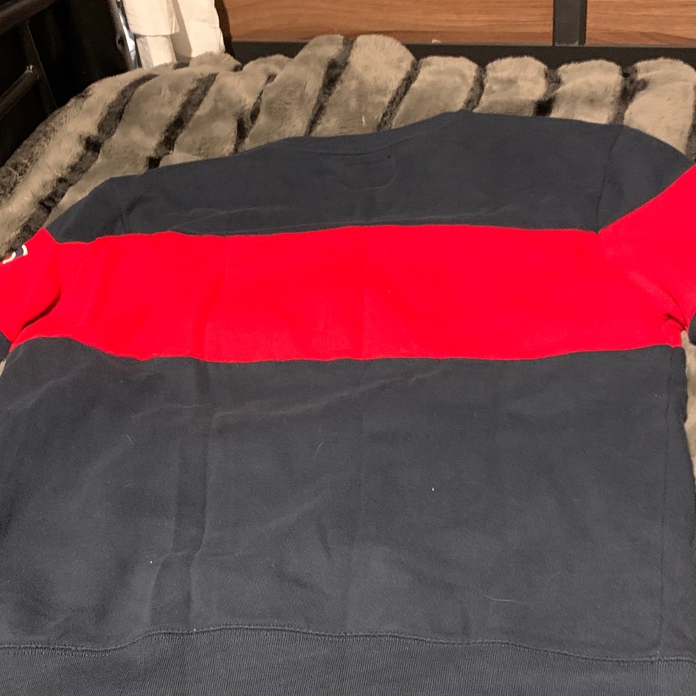 #372 ‘47 Men's Red Sox Navy and Red Crewneck Sweater - Picture 6 of 6